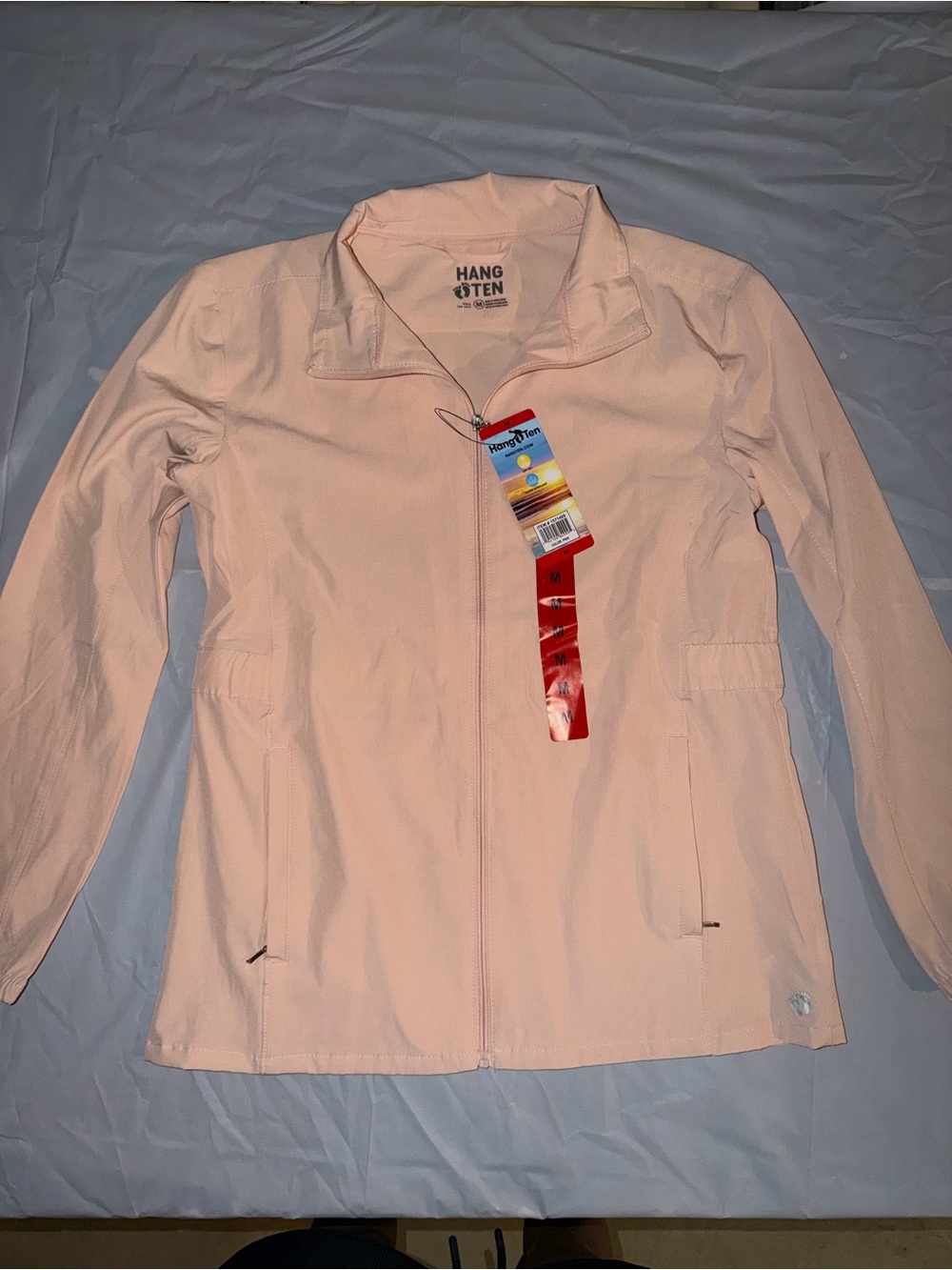 Hang Ten Women's Pale Pink Lightweight Zip Jacket
